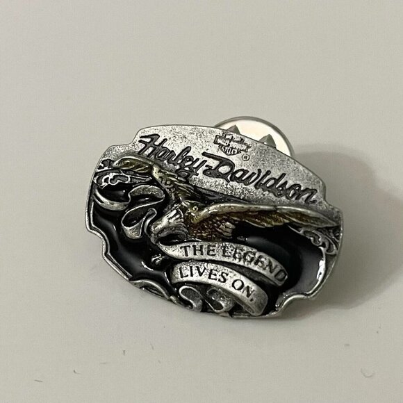Harley Davidson Legend The Lives On Eagle Pin - Picture 1 of 8